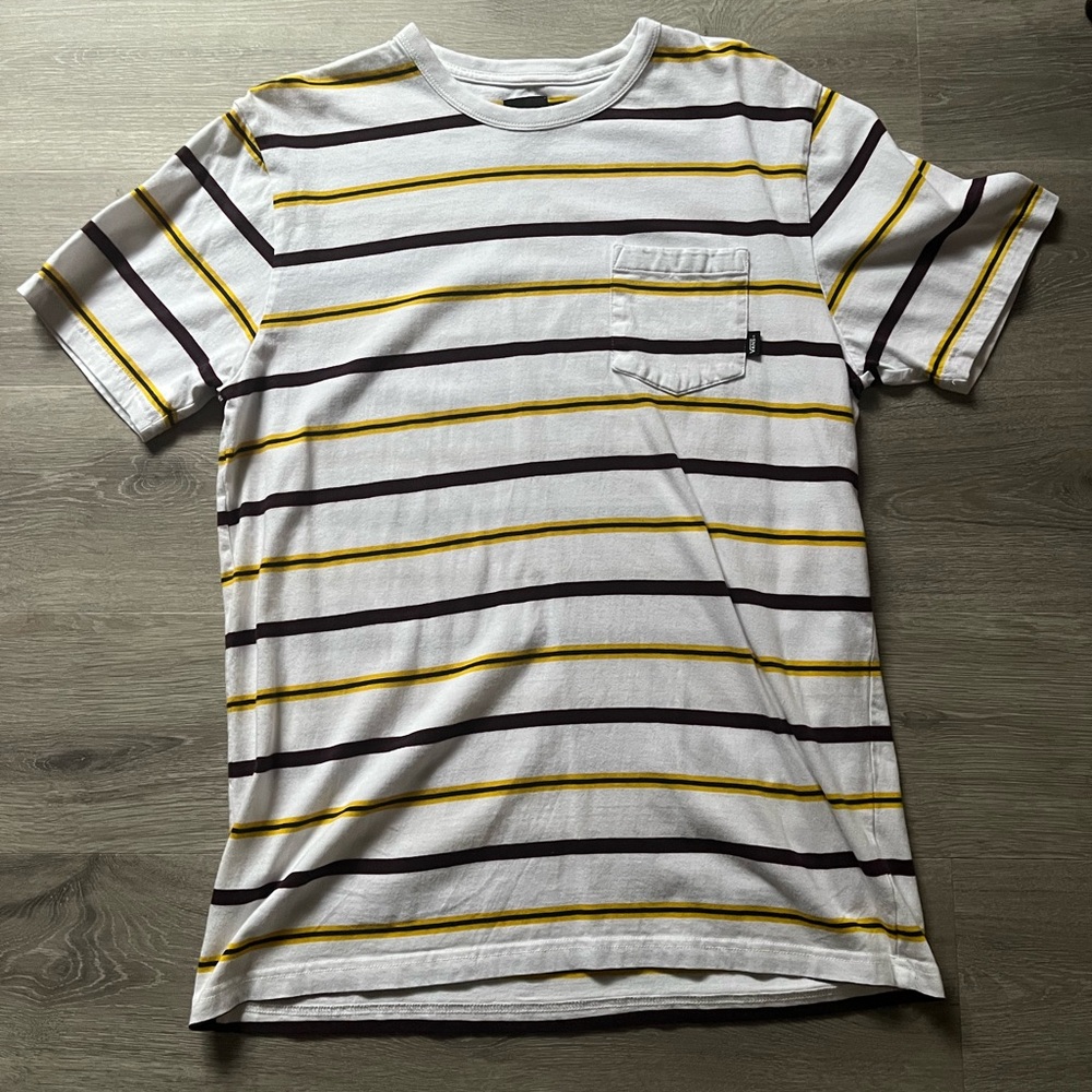 Vans White Tee with Stripes